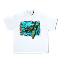 White sea turtle with background Urban Heavy Tee - Artiststas