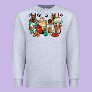 German Shepherds Coffee Cups Premium Sweatshirt Designed By Zillion Design Studio