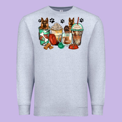 German Shepherds Coffee Cups Premium Sweatshirt Designed By Zillion Design Studio