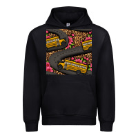 Black flower leopard school bus seamless pattern Urban Hoodie - BundleAndBundleShop