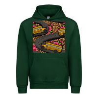 Forest Green flower leopard school bus seamless pattern Urban Hoodie - BundleAndBundleShop