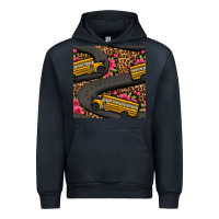 Navy flower leopard school bus seamless pattern Urban Hoodie - BundleAndBundleShop