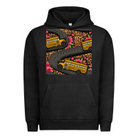 Pigment Black flower leopard school bus seamless pattern Urban Hoodie - BundleAndBundleShop