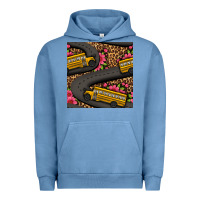 Pigment Pebble Blue flower leopard school bus seamless pattern Urban Hoodie - BundleAndBundleShop
