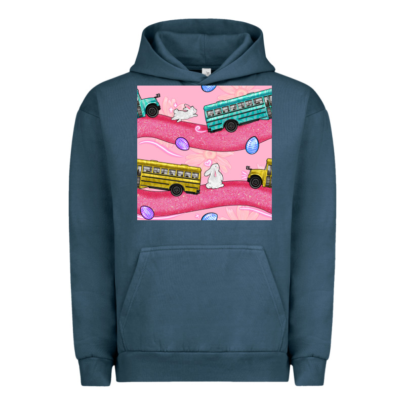 Easter School Bus Seamless Pattern Urban Hoodie by BundleAndBundleShop | Teevron