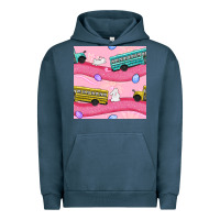 Pigment Midnight Navy easter school bus seamless pattern Urban Hoodie - BundleAndBundleShop