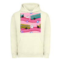 Pigment Pistachio easter school bus seamless pattern Urban Hoodie - BundleAndBundleShop