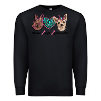 Black peace love chihuahua Premium Sweatshirt - RanaPortraitStore