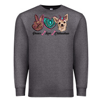 Charcoal Heather peace love chihuahua Premium Sweatshirt - RanaPortraitStore