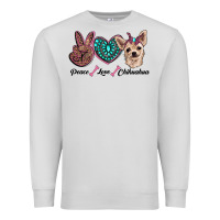 Dove Grey peace love chihuahua Premium Sweatshirt - RanaPortraitStore