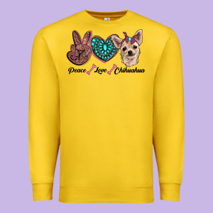 Peace Love Chihuahua Premium Sweatshirt Designed By Ranaportraitstore