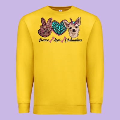 Peace Love Chihuahua Premium Sweatshirt Designed By Ranaportraitstore