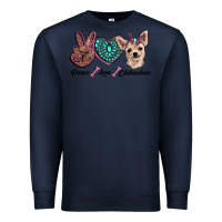 Navy peace love chihuahua Premium Sweatshirt - RanaPortraitStore