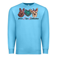 Ocean Blue peace love chihuahua Premium Sweatshirt - RanaPortraitStore