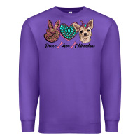 Purple peace love chihuahua Premium Sweatshirt - RanaPortraitStore