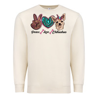 Sandshell peace love chihuahua Premium Sweatshirt - RanaPortraitStore