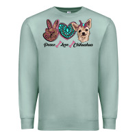 Seafoam peace love chihuahua Premium Sweatshirt - RanaPortraitStore