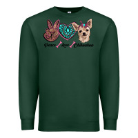 Sports Green peace love chihuahua Premium Sweatshirt - RanaPortraitStore