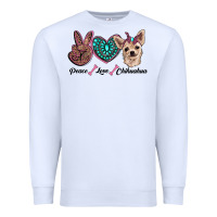 White peace love chihuahua Premium Sweatshirt - RanaPortraitStore