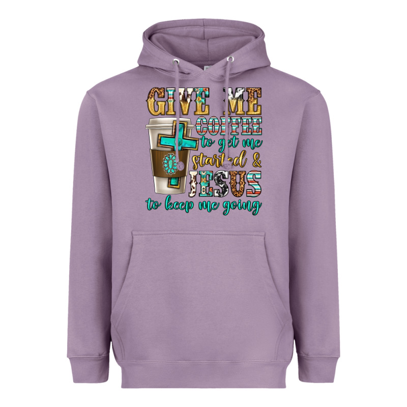 Give Me Coffee To Get Me Started Heavyweight Hoodie by texasbilliewilder | Teevron