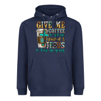 Navy give me coffee to get me started Heavyweight Hoodie - texasbilliewilder