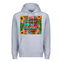 Heather Grey raised 90's country guitar cactus sunflower's Premium Hoodie - Artiststas