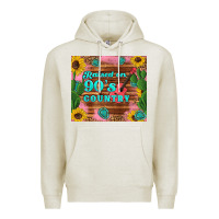 Oatmeal Heather raised 90's country guitar cactus sunflower's Premium Hoodie - Artiststas