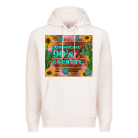 Pale Pink raised 90's country guitar cactus sunflower's Premium Hoodie - Artiststas