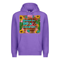 Purple raised 90's country guitar cactus sunflower's Premium Hoodie - Artiststas