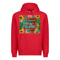 Red raised 90's country guitar cactus sunflower's Premium Hoodie - Artiststas