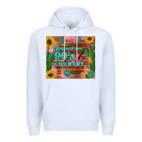 White raised 90's country guitar cactus sunflower's Premium Hoodie - Artiststas