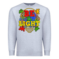 Heather Grey be the light Premium Sweatshirt - Zillion Design Studio
