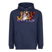 Navy joy to the world Heavyweight Hoodie - Zillion Design Studio