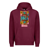 Burgundy cowgirls don't crty boots hat sunflowers 12 oz can cooler  (slim) Premium Hoodie - Artiststas