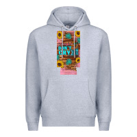 Heather Grey cowgirls don't crty boots hat sunflowers 12 oz can cooler  (slim) Premium Hoodie - Artiststas