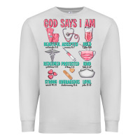 Dove Grey god says i am Premium Sweatshirt - texasbilliewilder