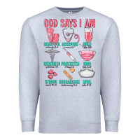 Heather Grey god says i am Premium Sweatshirt - texasbilliewilder