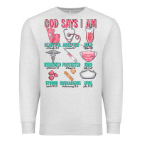 Oatmeal Heather god says i am Premium Sweatshirt - texasbilliewilder