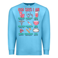 Ocean Blue god says i am Premium Sweatshirt - texasbilliewilder