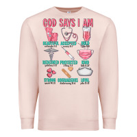 Pale Pink god says i am Premium Sweatshirt - texasbilliewilder