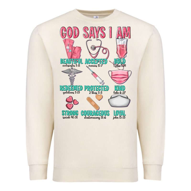 God Says I Am Premium Sweatshirt by texasbilliewilder | Teevron