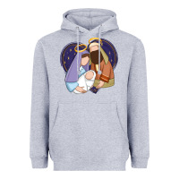 Heather Grey holy night jesus birth Heavyweight Hoodie - Zillion Design Studio