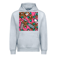 Heather Grey Medicines And Pills Seamless Pattern Urban Hoodie - BundleAndBundleShop