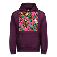 Mauve Wine Medicines And Pills Seamless Pattern Urban Hoodie - BundleAndBundleShop