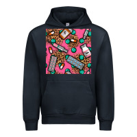 Navy Medicines And Pills Seamless Pattern Urban Hoodie - BundleAndBundleShop