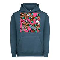 Pigment Midnight Navy Medicines And Pills Seamless Pattern Urban Hoodie - BundleAndBundleShop