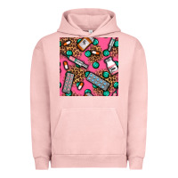 Pigment Salmon Medicines And Pills Seamless Pattern Urban Hoodie - BundleAndBundleShop