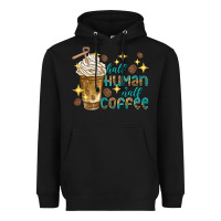 Black half human half coffee Heavyweight Hoodie - texasbilliewilder