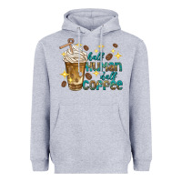 Heather Grey half human half coffee Heavyweight Hoodie - texasbilliewilder