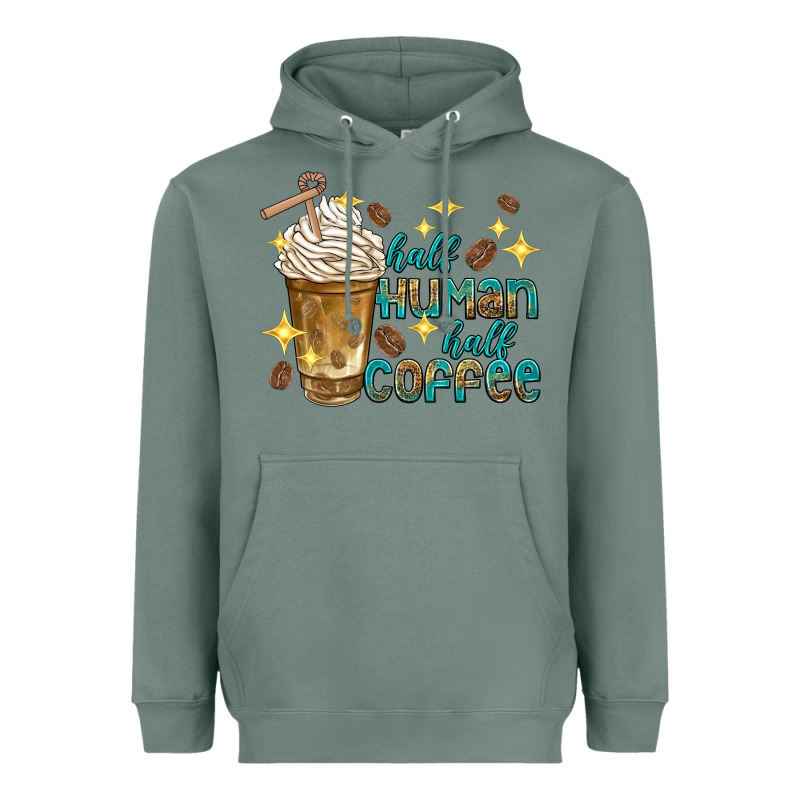 Half Human Half Coffee Heavyweight Hoodie by texasbilliewilder | Teevron